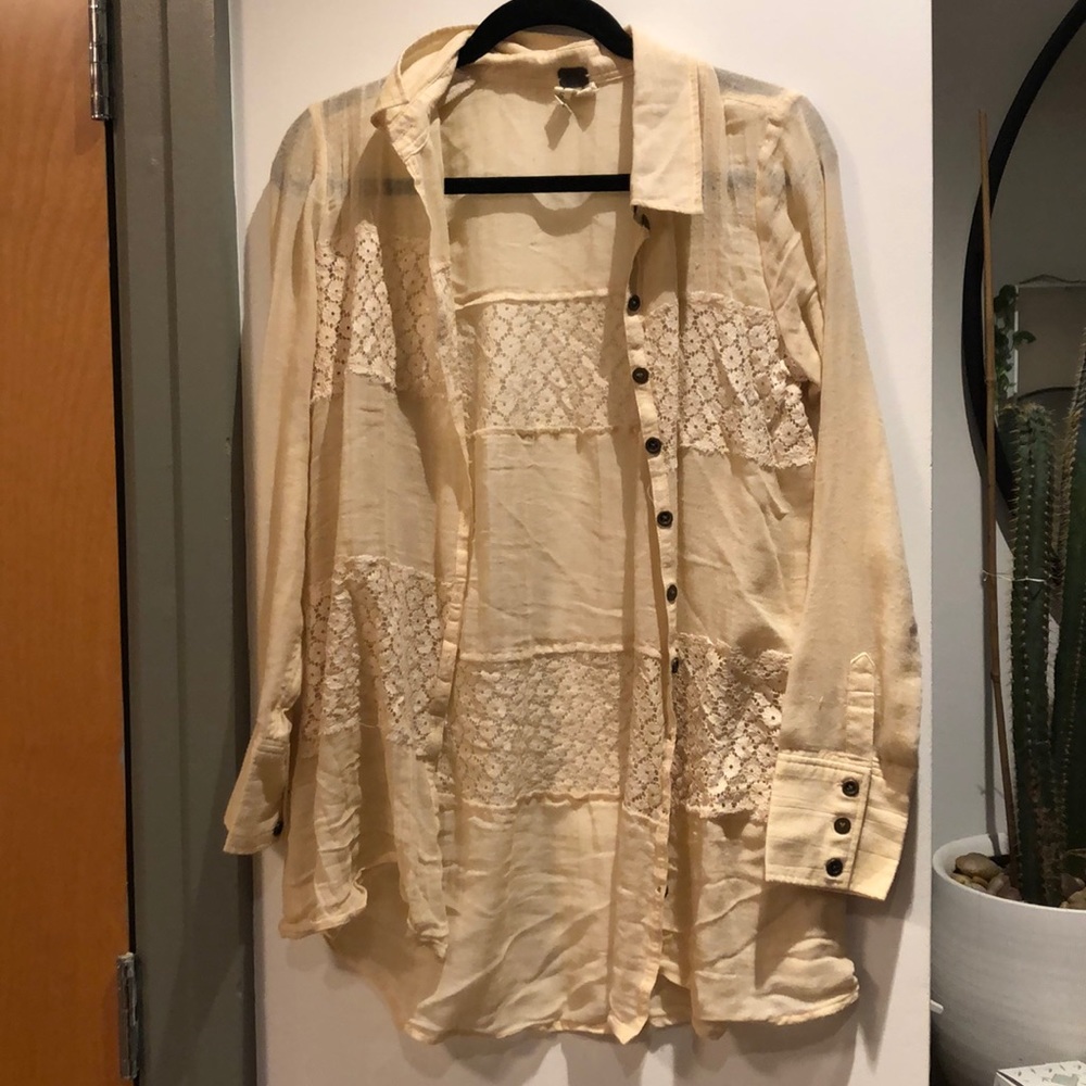 Free people We The Free button up lace top